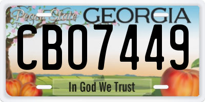 GA license plate CBO7449