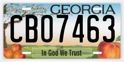 GA license plate CBO7463