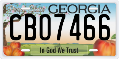 GA license plate CBO7466