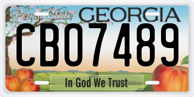 GA license plate CBO7489