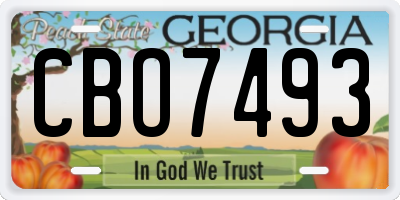 GA license plate CBO7493