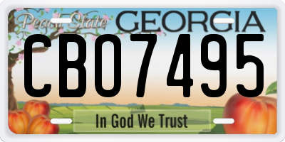 GA license plate CBO7495