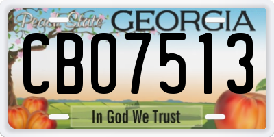 GA license plate CBO7513