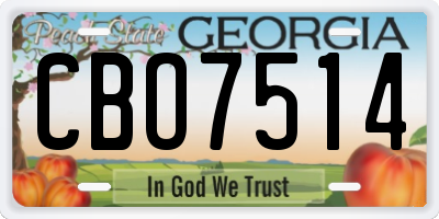 GA license plate CBO7514