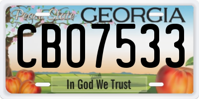 GA license plate CBO7533