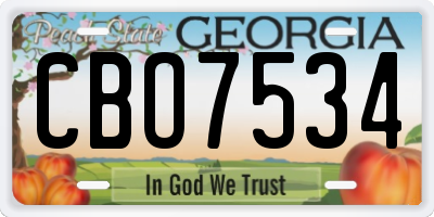 GA license plate CBO7534