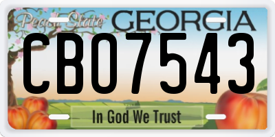 GA license plate CBO7543
