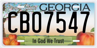 GA license plate CBO7547