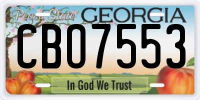GA license plate CBO7553
