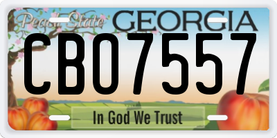 GA license plate CBO7557