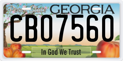 GA license plate CBO7560