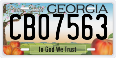GA license plate CBO7563