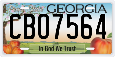 GA license plate CBO7564