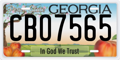 GA license plate CBO7565