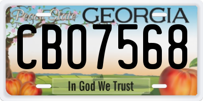 GA license plate CBO7568