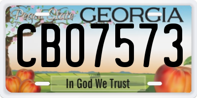 GA license plate CBO7573