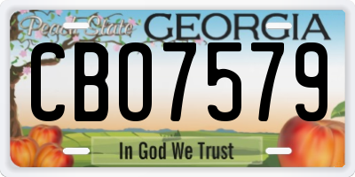 GA license plate CBO7579