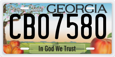 GA license plate CBO7580