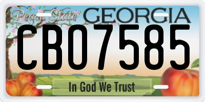 GA license plate CBO7585
