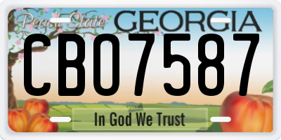GA license plate CBO7587