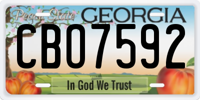 GA license plate CBO7592