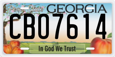 GA license plate CBO7614