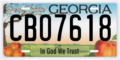 GA license plate CBO7618