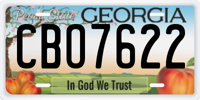 GA license plate CBO7622