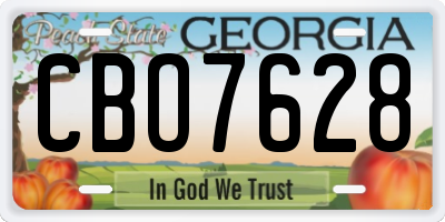 GA license plate CBO7628