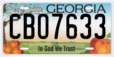 GA license plate CBO7633