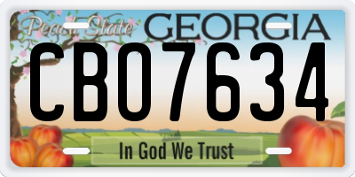 GA license plate CBO7634
