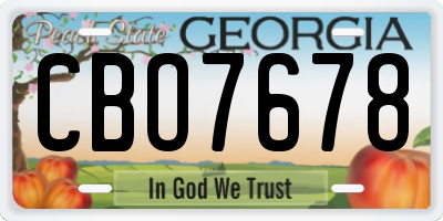 GA license plate CBO7678