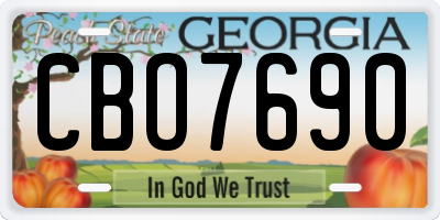 GA license plate CBO7690