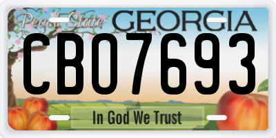 GA license plate CBO7693