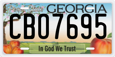 GA license plate CBO7695