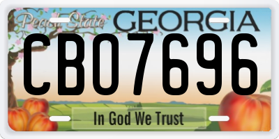 GA license plate CBO7696