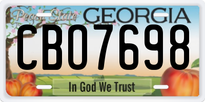 GA license plate CBO7698