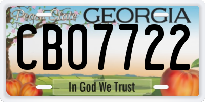 GA license plate CBO7722