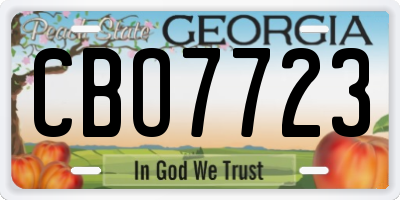 GA license plate CBO7723