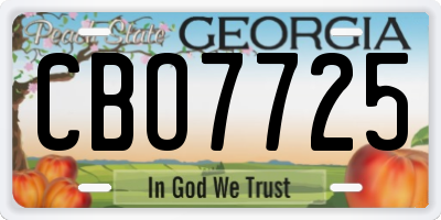 GA license plate CBO7725