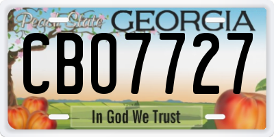 GA license plate CBO7727