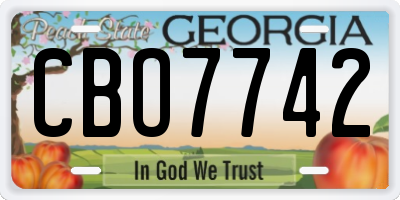 GA license plate CBO7742