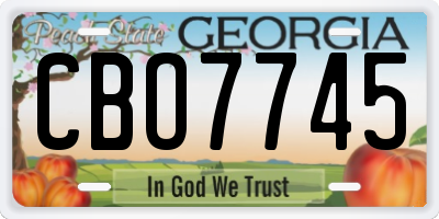 GA license plate CBO7745