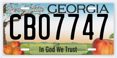 GA license plate CBO7747