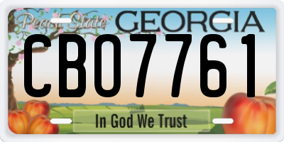 GA license plate CBO7761