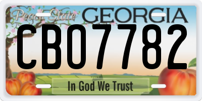 GA license plate CBO7782