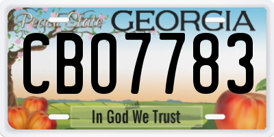 GA license plate CBO7783