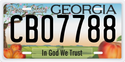 GA license plate CBO7788