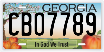 GA license plate CBO7789