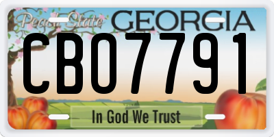 GA license plate CBO7791